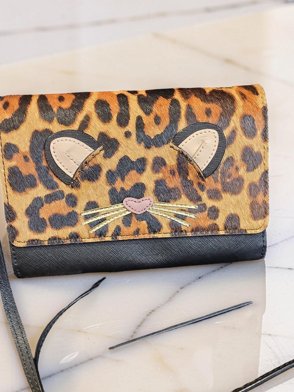 Kate Spade Novelty Leopard Calf Hair Crossbody Bag